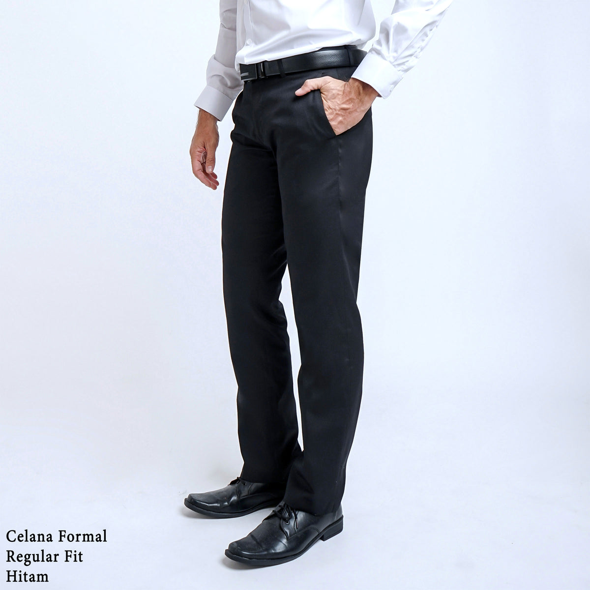 Boss SUPER Celana Panjang Pria Formal Regular Fit HT Hitam