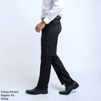 Boss SUPER Celana Panjang Pria Formal Regular Fit HT Hitam