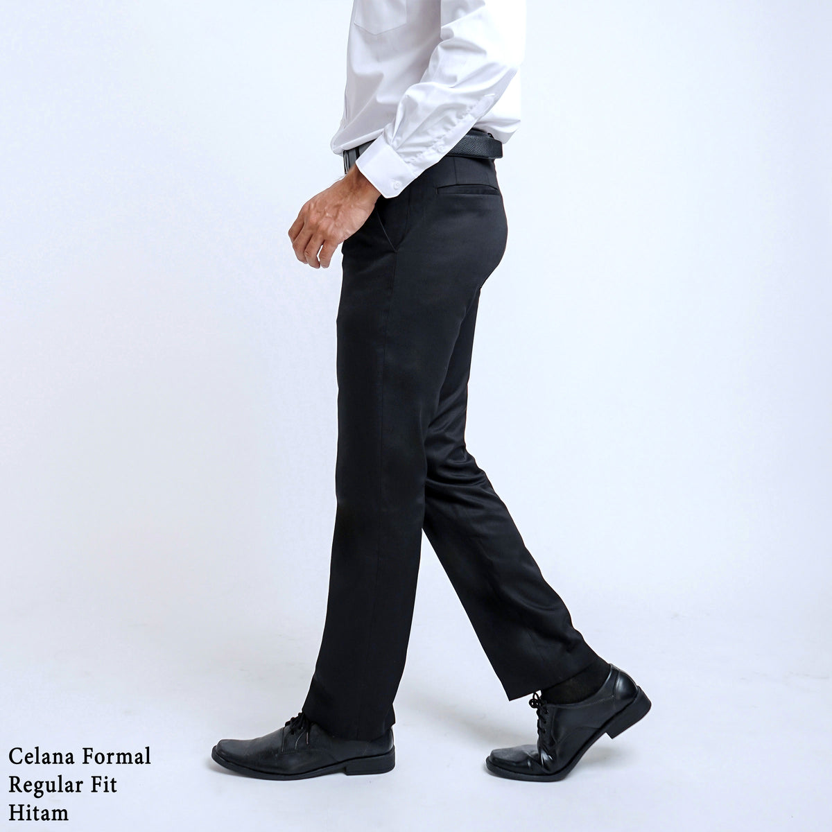 Boss SUPER Celana Panjang Pria Formal Regular Fit HT Hitam