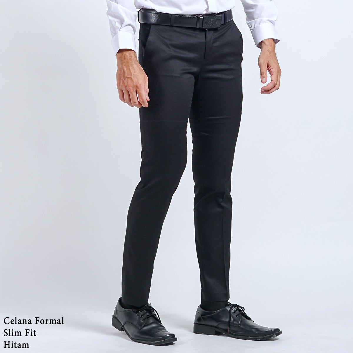 Boss SUPER Celana Panjang Pria Formal Slim Fit HT Hitam