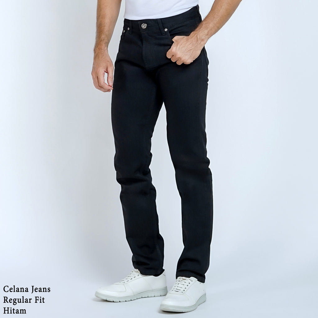 Boss SUPER Men's Basic Regular Fit Denim Jeans - Black