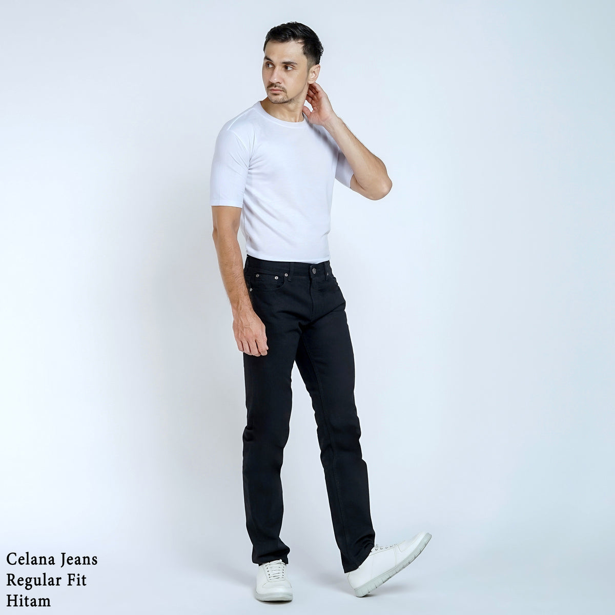 Boss SUPER Celana Jeans Panjang Pria Regular Fit Hitam