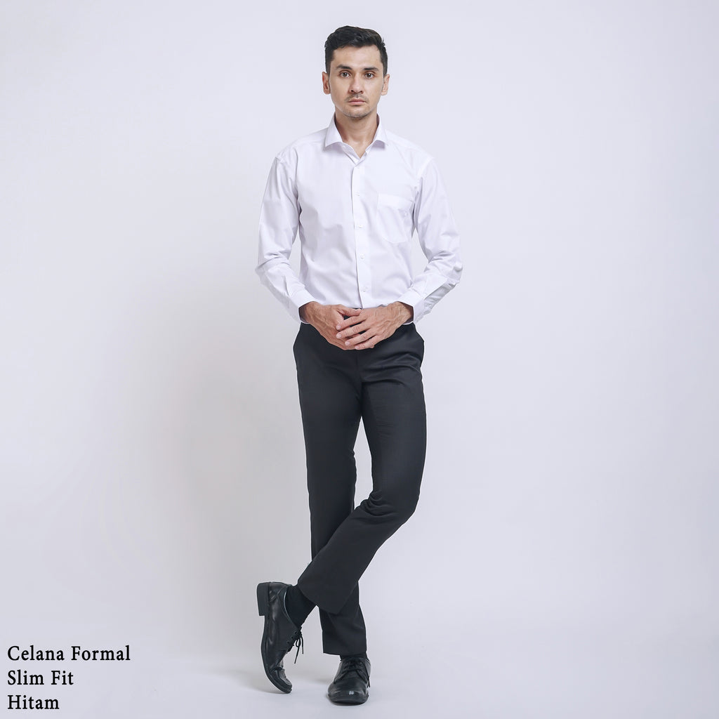Boss SUPER Men's Formal Regular Fit Trousers - Black (Optima Stretch)