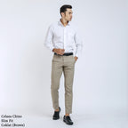 Boss SUPER Celana Panjang Chino Pria Slim Fit Coklat
