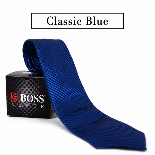 Boss SUPER Dasi Panjang Formal Pria Polos Motif