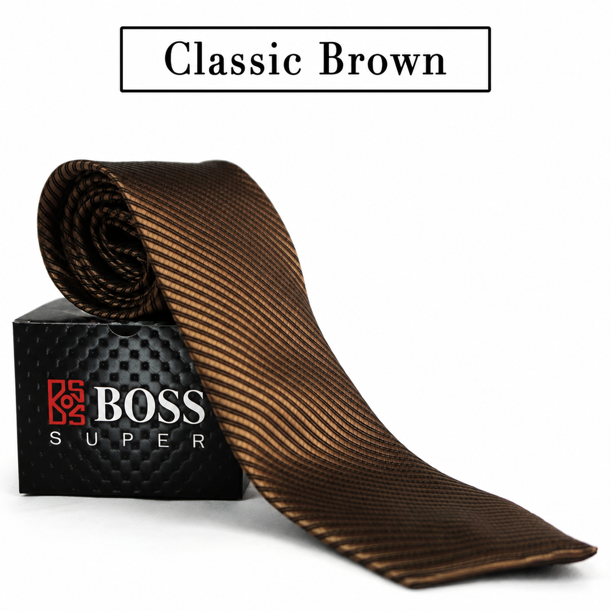 Boss SUPER Dasi Panjang Formal Pria Polos Motif