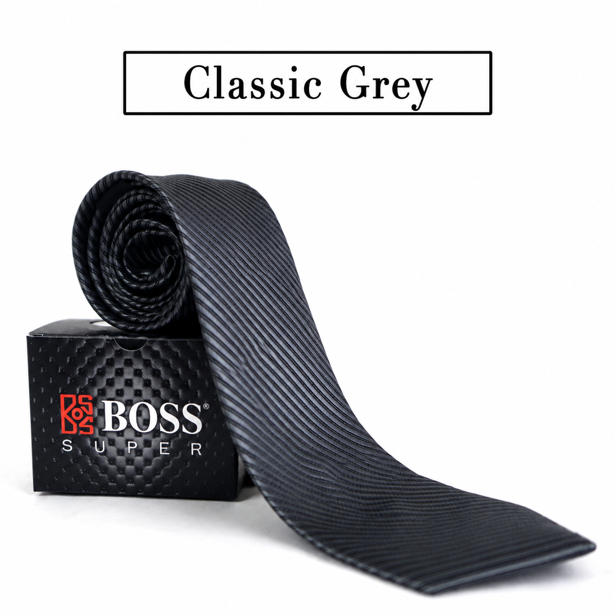 Boss SUPER Dasi Panjang Formal Pria Polos Motif