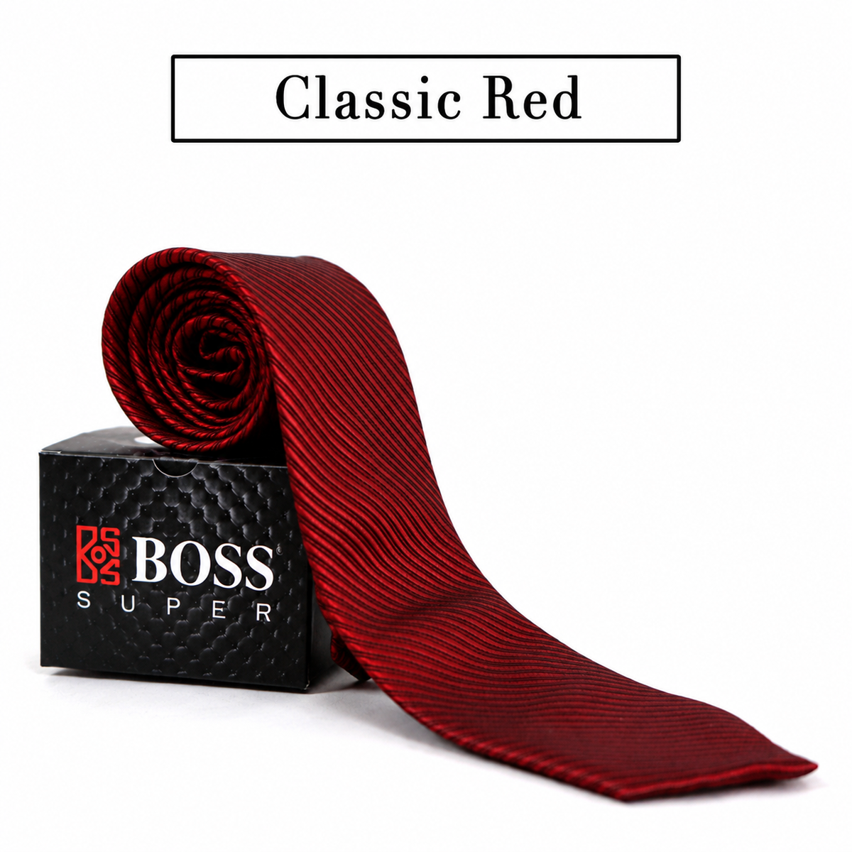Boss SUPER Dasi Panjang Formal Pria Polos Motif