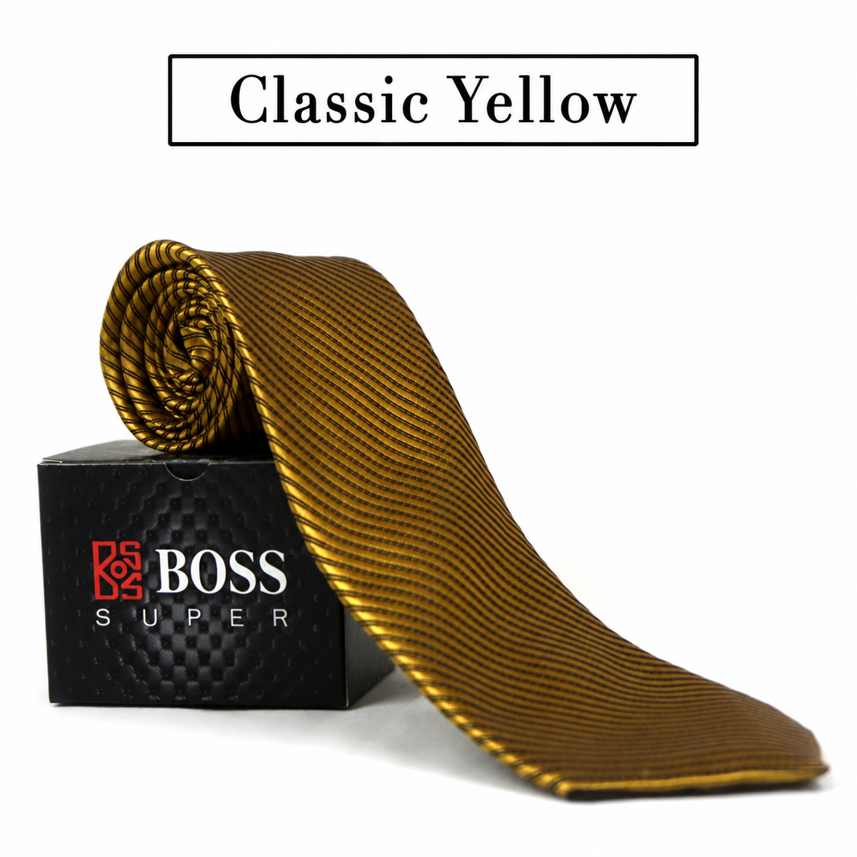 Boss SUPER Dasi Panjang Formal Pria Polos Motif