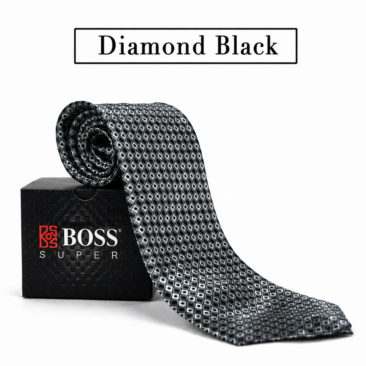 Boss SUPER Dasi Panjang Formal Pria Polos Motif