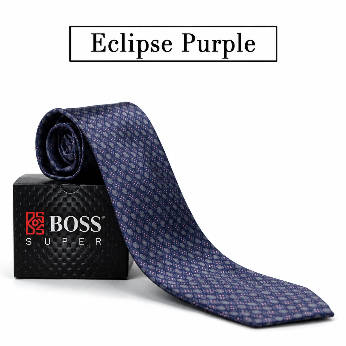 Boss SUPER Dasi Panjang Formal Pria Polos Motif