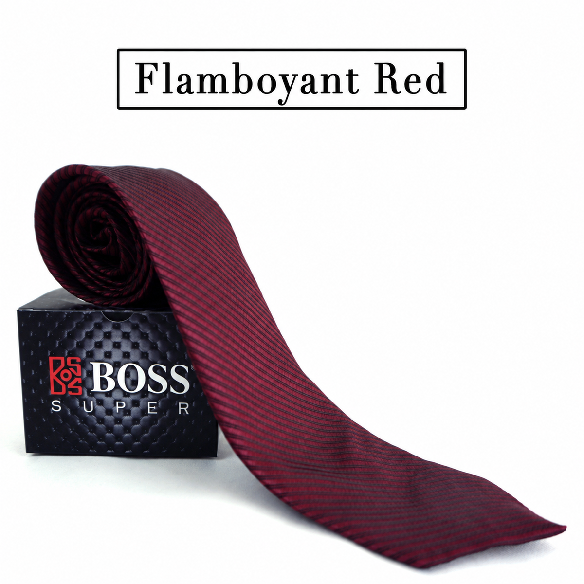 Boss SUPER Dasi Panjang Formal Pria Polos Motif