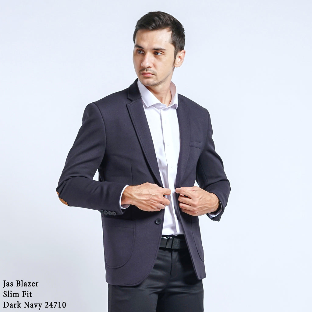Boss SUPER Jas Blazer Casual Slim Fit Biru Tua Dark Navy 24710