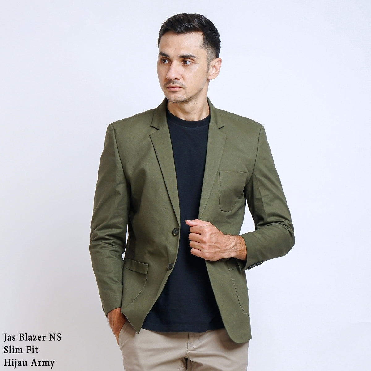 Boss SUPER Jas Blazer Casual NS Slim Fit Hijau Army