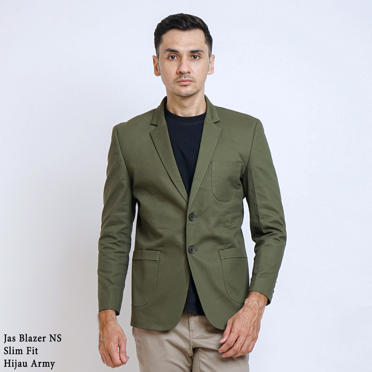 Boss SUPER Jas Blazer Casual NS Slim Fit Hijau Army