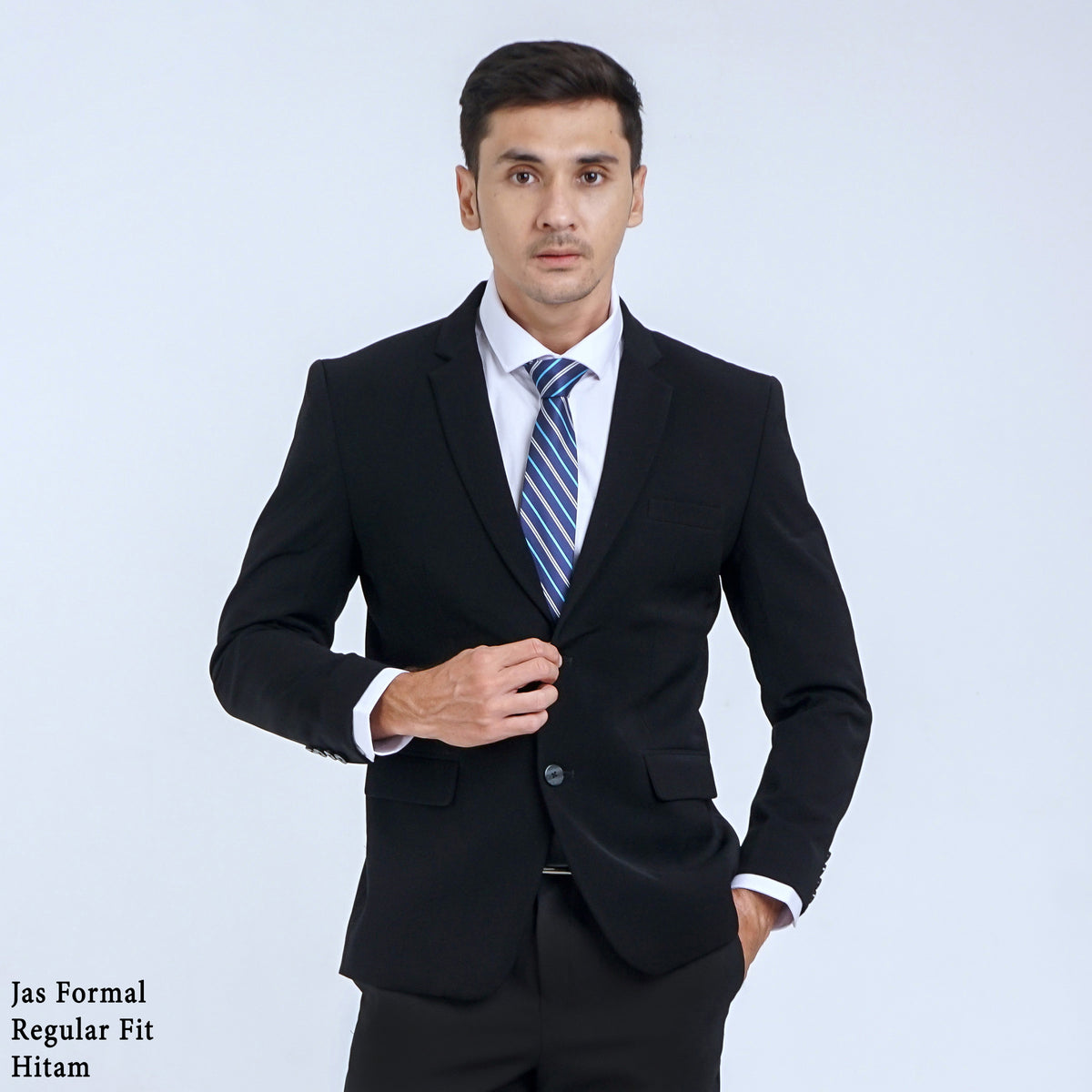 Boss SUPER Jas Formal Pria Regular Fit RJB Hitam