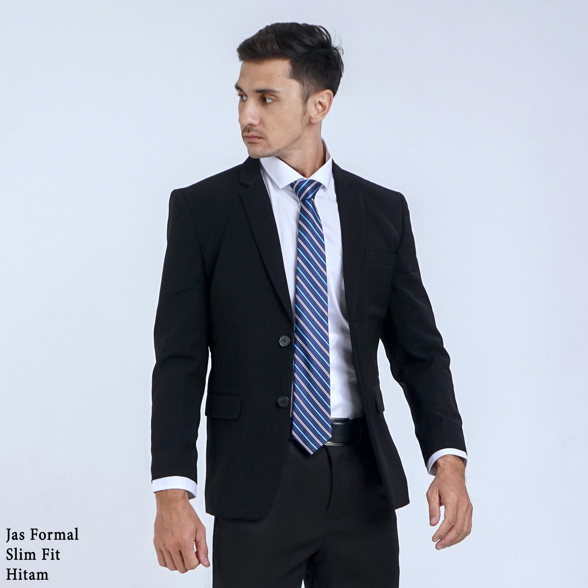 Boss SUPER Jas Formal Pria Slim Fit RJB Hitam