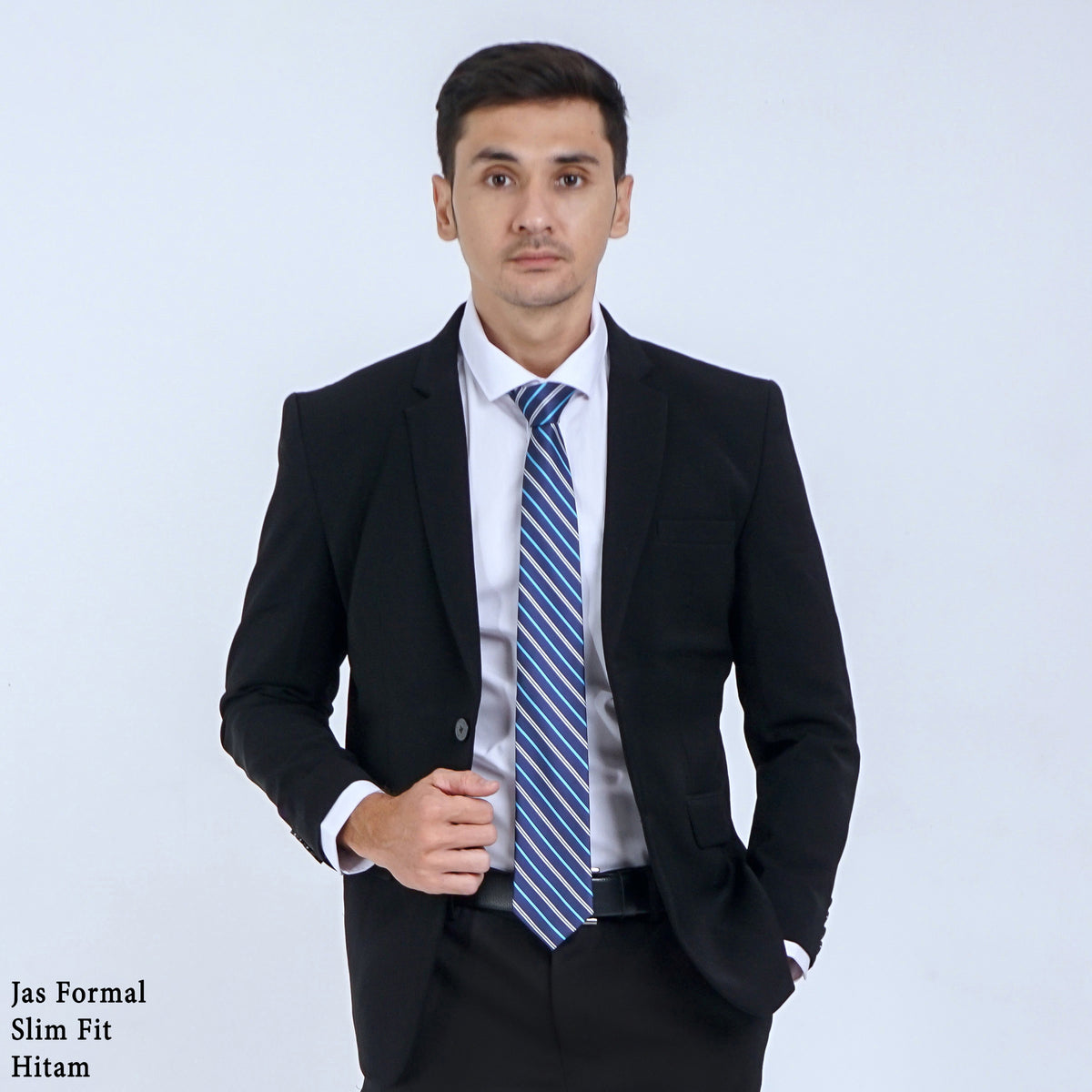 Boss SUPER Jas Formal Pria Slim Fit RJB Hitam