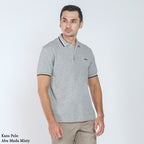 Boss SUPER Kaos Polo / Polo Shirt Pria Regular Fit Abu Muda Misty