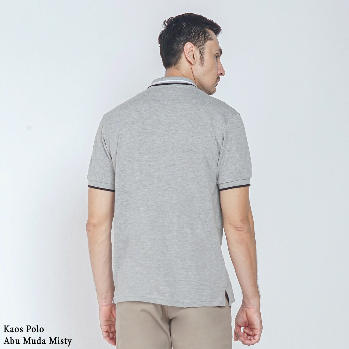 Boss SUPER Kaos Polo / Polo Shirt Pria Regular Fit Abu Muda Misty