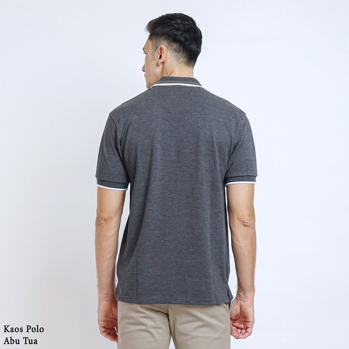 Boss SUPER Kaos Polo / Polo Shirt Pria Regular Fit Abu Tua