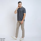 Boss SUPER Kaos Polo / Polo Shirt Pria Regular Fit Abu Tua