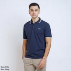 Boss SUPER Kaos Polo / Polo Shirt Pria Regular Fit Biru Navy