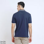 Boss SUPER Kaos Polo / Polo Shirt Pria Regular Fit Biru Navy