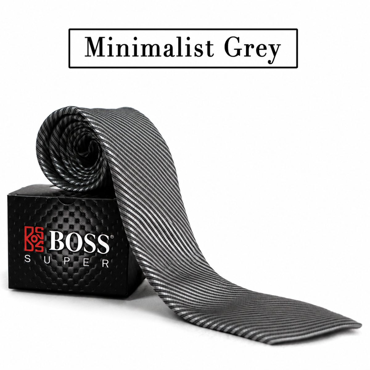 Boss SUPER Dasi Panjang Formal Pria Polos Motif