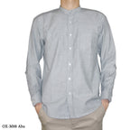 Boss SUPER Kemeja Polos Basic Pria Oxford Shanghai Lengan Panjang Slim Fit OX Abu