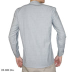 Boss SUPER Kemeja Polos Basic Pria Oxford Shanghai Lengan Panjang Slim Fit OX Abu