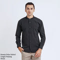 Boss SUPER Kemeja Polos Basic Pria Oxford Shanghai Lengan Panjang Slim Fit OX Hitam