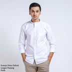 Boss SUPER Kemeja Polos Basic Pria Oxford Shanghai Lengan Panjang Slim Fit OX Putih