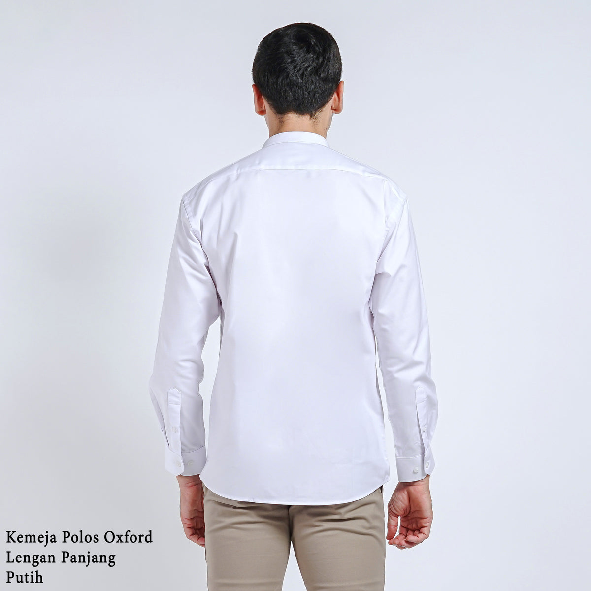 Boss SUPER Kemeja Polos Basic Pria Oxford Shanghai Lengan Panjang Slim Fit OX Putih
