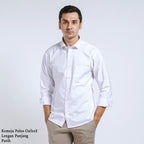 Boss SUPER Kemeja Polos Pria Oxford Lengan Panjang Slim Fit OXK Putih