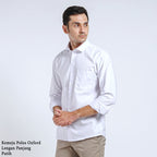 Boss SUPER Kemeja Polos Pria Oxford Lengan Panjang Slim Fit OXK Putih