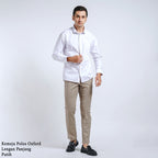 Boss SUPER Kemeja Polos Pria Oxford Lengan Panjang Slim Fit OXK Putih