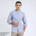 Boss SUPER Kemeja Polos Basic Pria Oxford Shanghai Lengan Panjang Slim Fit OX Biru Muda