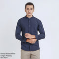 Boss SUPER Kemeja Polos Basic Pria Oxford Shanghai Lengan Panjang Slim Fit OX Navy