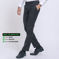 Boss SUPER Men's Formal Regular Fit Trousers - Black (Optima Stretch)