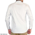 Boss SUPER Men's Pique Cotton Long Sleeve Slim Fit Shirt - White (PQ03)