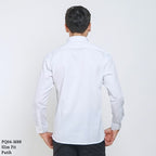 Boss SUPER Men's Pique Cotton Long Sleeve Slim Fit Shirt - White (PQ04)