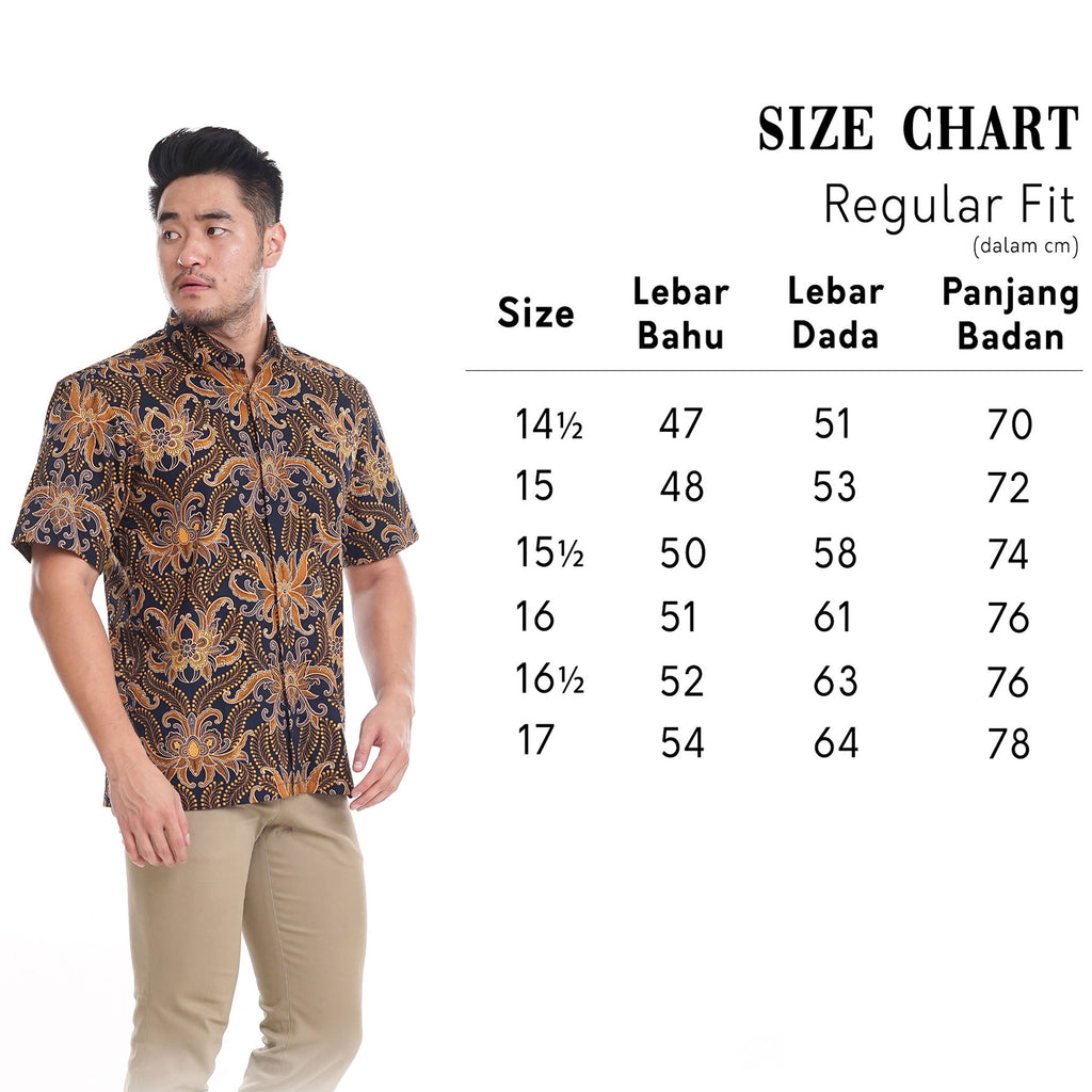 Boss SUPER Kemeja Batik Pria Lengan Panjang Slim Fit