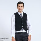 Boss SUPER Jas Rompi (Vest) Formal Pria Slim Fit Hitam