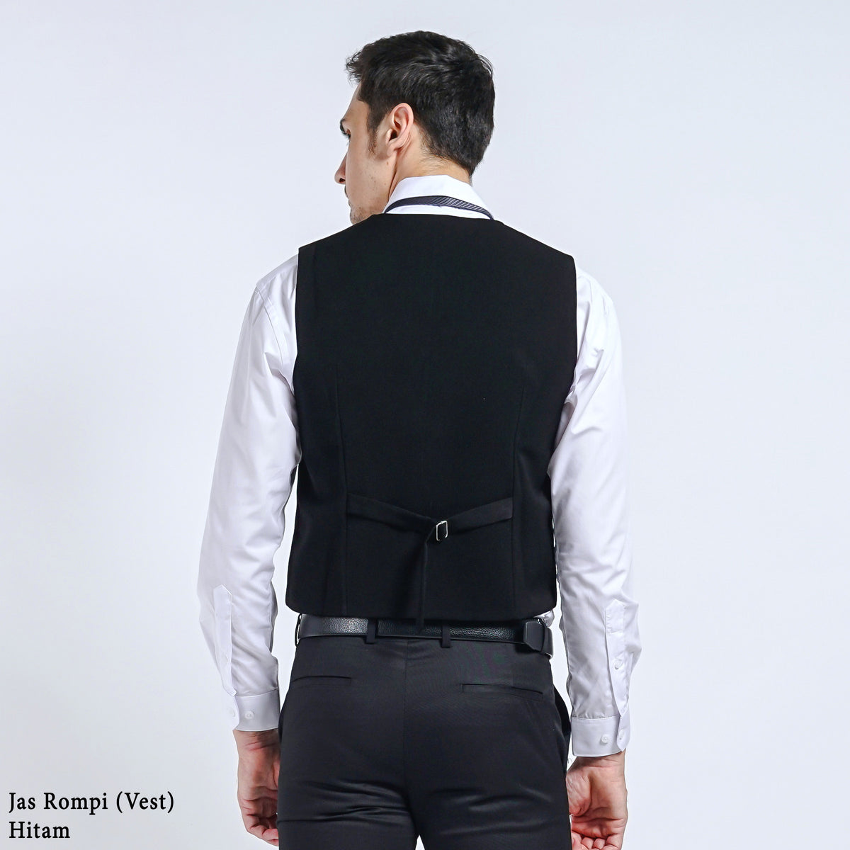 Boss SUPER Jas Rompi (Vest) Formal Pria Slim Fit Hitam