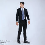 Boss SUPER Setelan Jas Formal Pria Regular Fit RJB Hitam