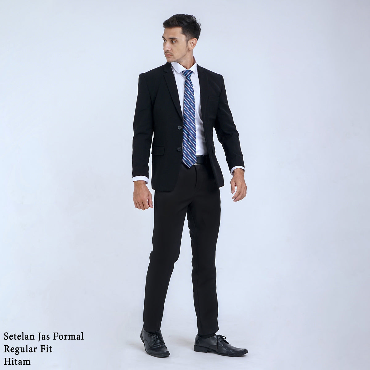 Boss SUPER Setelan Jas Formal Pria Regular Fit RJB Hitam
