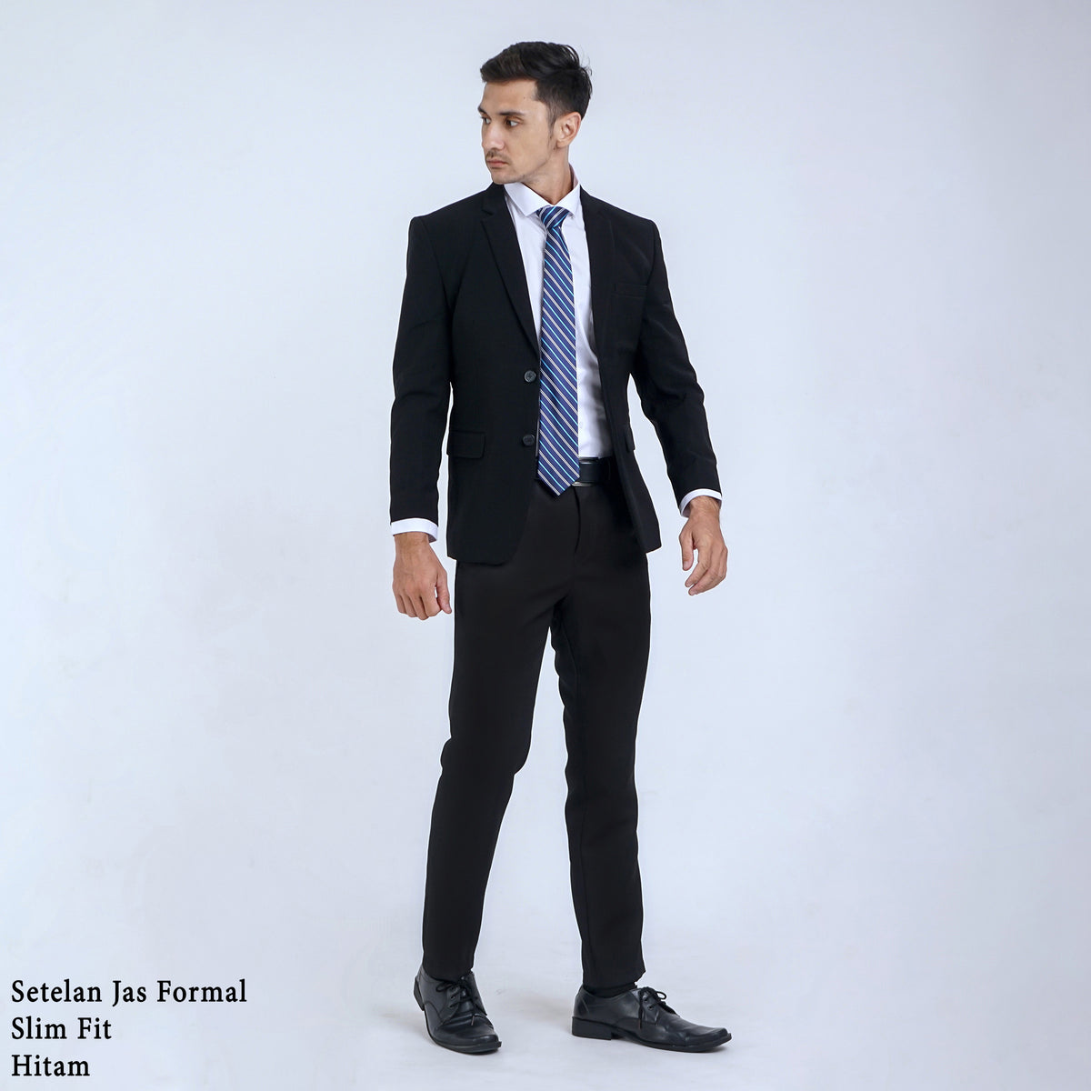 Boss SUPER Setelan Jas Formal Pria Slim Fit RJB Hitam