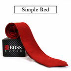 Boss SUPER Dasi Panjang Formal Pria Polos Motif