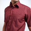Boss SUPER Men's Short Sleeve Basic Shirt - Maroon Red